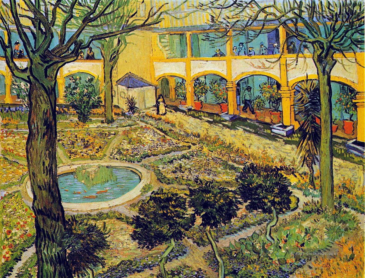 der Hof des Hospitals in Arles Vincent van Gogh Ölgemälde